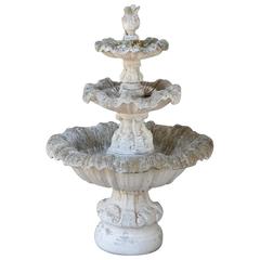 20th Century Concrete Vintage Garden Fountain