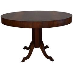 Italian Late Neoclassic Walnut and Olivewood Center or Dining Table