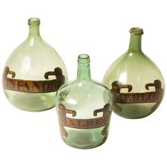 Antique Green Bottle with "Merlot" Label from Early 20th Century France