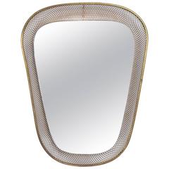 Mid-Century Modern Italian Mirror with Built in Light Sconce 11