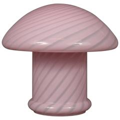 Mushroom Shaped Pink Table Lamp with Murano Glass by Vetri