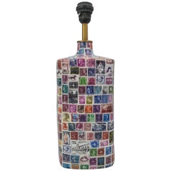  "Stamps" Porcelain  Square Table Lamp 