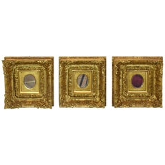 Italienische Rokoko-Spiegel:: antik:: 19. Jahrhundert:: vergoldet:: Satz mit drei Spiegeln
