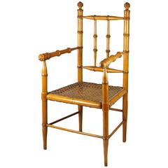 19th Century French Maple Wood Faux Bamboo Doll Chair Aesthetic Movement 9