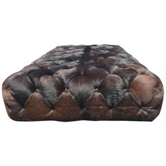 Utterly Sublime Oversized Tufted Pony Hide Ottoman Coffee Table 1