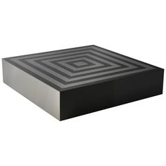 Stainless Steel Coffee Table by Tic Tac Production Modele Square 5