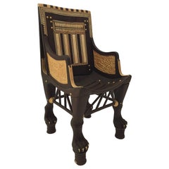 Egyptian Revival Giltwood Throne Child Chair