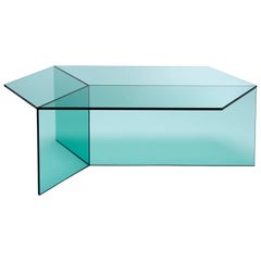 Isom Oblong Side Table in Tempered Glass