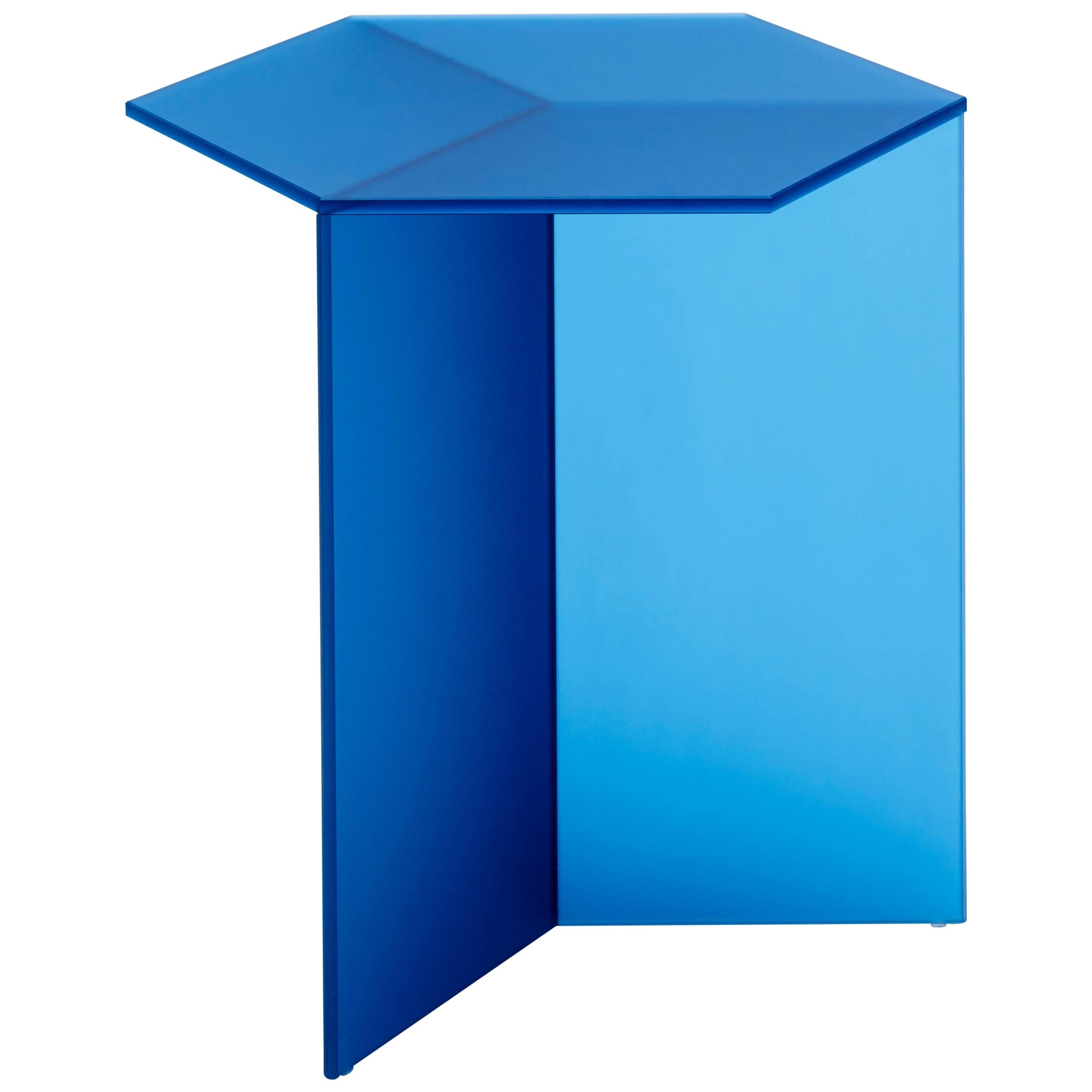 Isom Tall Frosted Blue Side Table For Sale