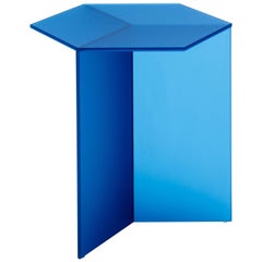 Isom Tall Frosted Blue Side Table