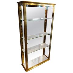 Late 19th Century French Brass Wall Vitrine Cabinet