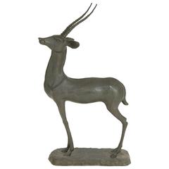 1950s Art Deco Style Bronze Gazelle