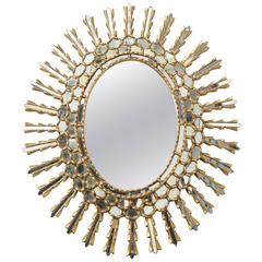 1960s Spanish Style Giltwood Sunburst Mirror 7