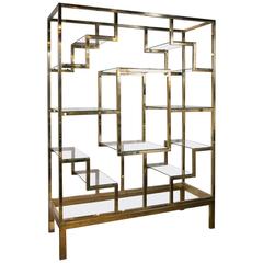 Vintage Brass Etagere Attributed to Romeo Rega 2