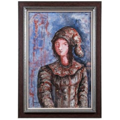 Vintage Whimsical Painting of a Young Boy