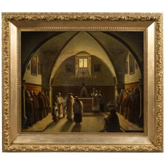 Rare 18th Century Church Ceremonial Painting