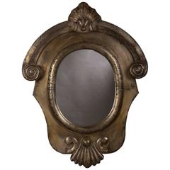 Antique Italian Neoclassical Brushed Steel Mirror, circa 1895 6