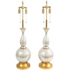 Pair of Robin's Egg Ceramic Lamps