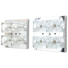Pair of Cube Sconces or Flush Mounts by Sciolari 7