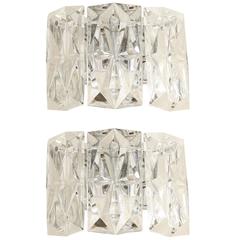 Austrian Faceted Crystal Prism Sconces 2