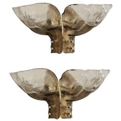 Mazzega Clear and Amber Glass Sconces 7
