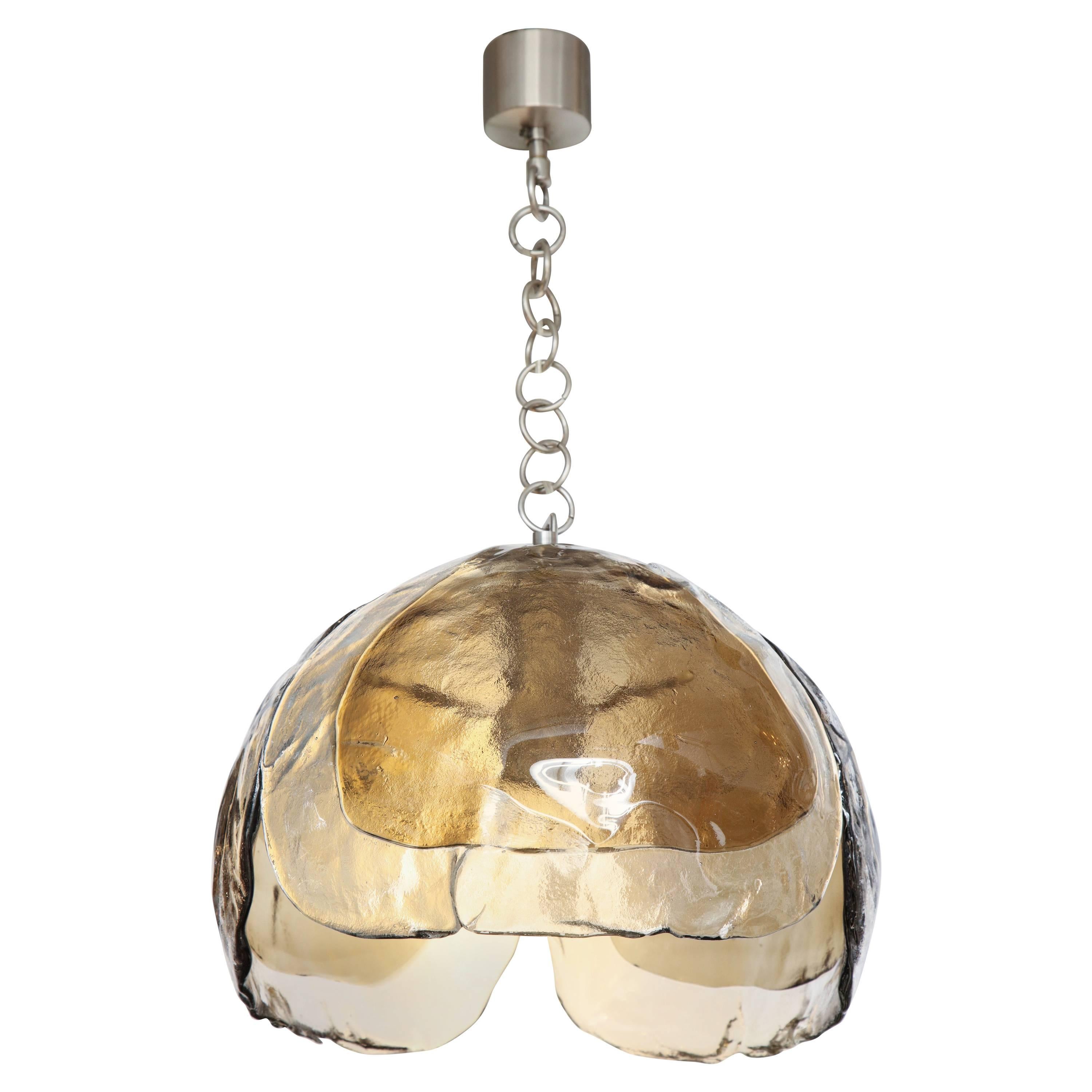 Mazzega Three-Panel Glass Pendant