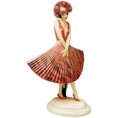 Vintage Goldscheider Vienna Stefan Dakon Spanish Lady Dancer Fan-Shaped Dress