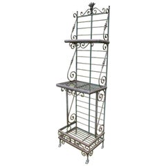 Wrought Iron and Brass Baker's Rack