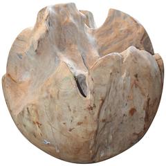 Sculptural Teak Ball