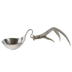 Hammered Silver Nut Bowl with Antler Handle by Ben Caldwell