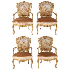 Pair of 19th Century French Giltwood Armchairs