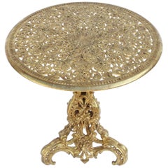 19th Century, French Cast Iron Gold Leaf Guéridon Table