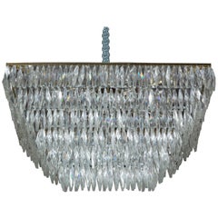 1960s Italian Rectangular Murano Crystal Chandelier