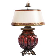 Antique Single Early 20th Century French Glass Lamp