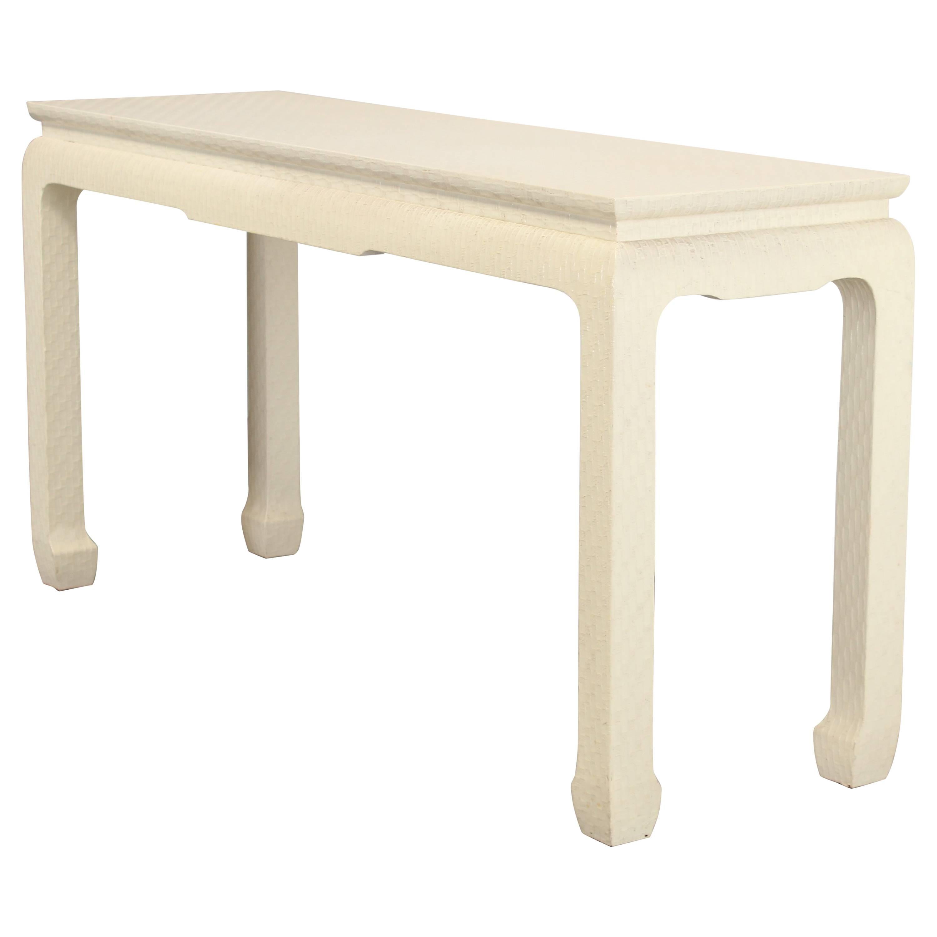 Baker Raffia Console Sofa Table, 1970