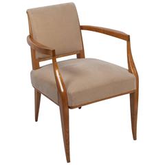 Mahogany Upholstered Open Armchair, French, circa 1935 12
