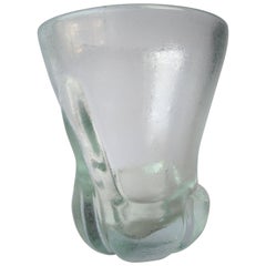 Calo Scarpa "Corroso Vase" by Venini Murano Glass, Signed