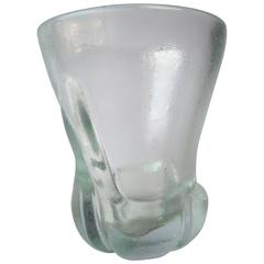 Calo Scarpa "Corroso Vase" by Venini Murano Glass, Signed 1