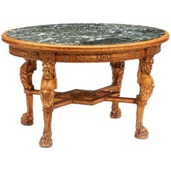Regence Style Giltwood and Marble Oval Low Table