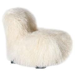 Botolo Low Chair by Cini Boeri, Contemporary Fur Covered Chair 7