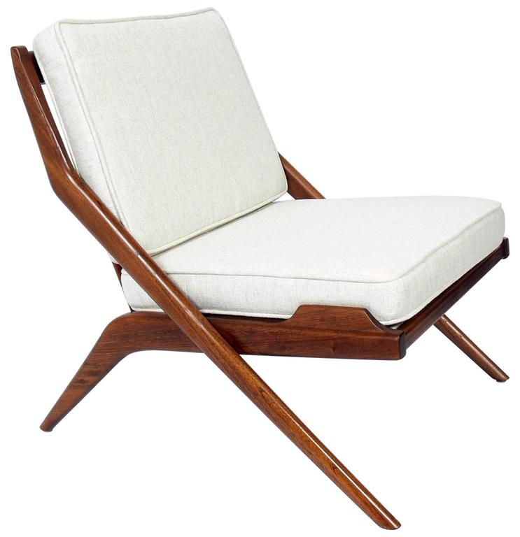 Danish Modern Scissor Lounge Chair at 1stDibs