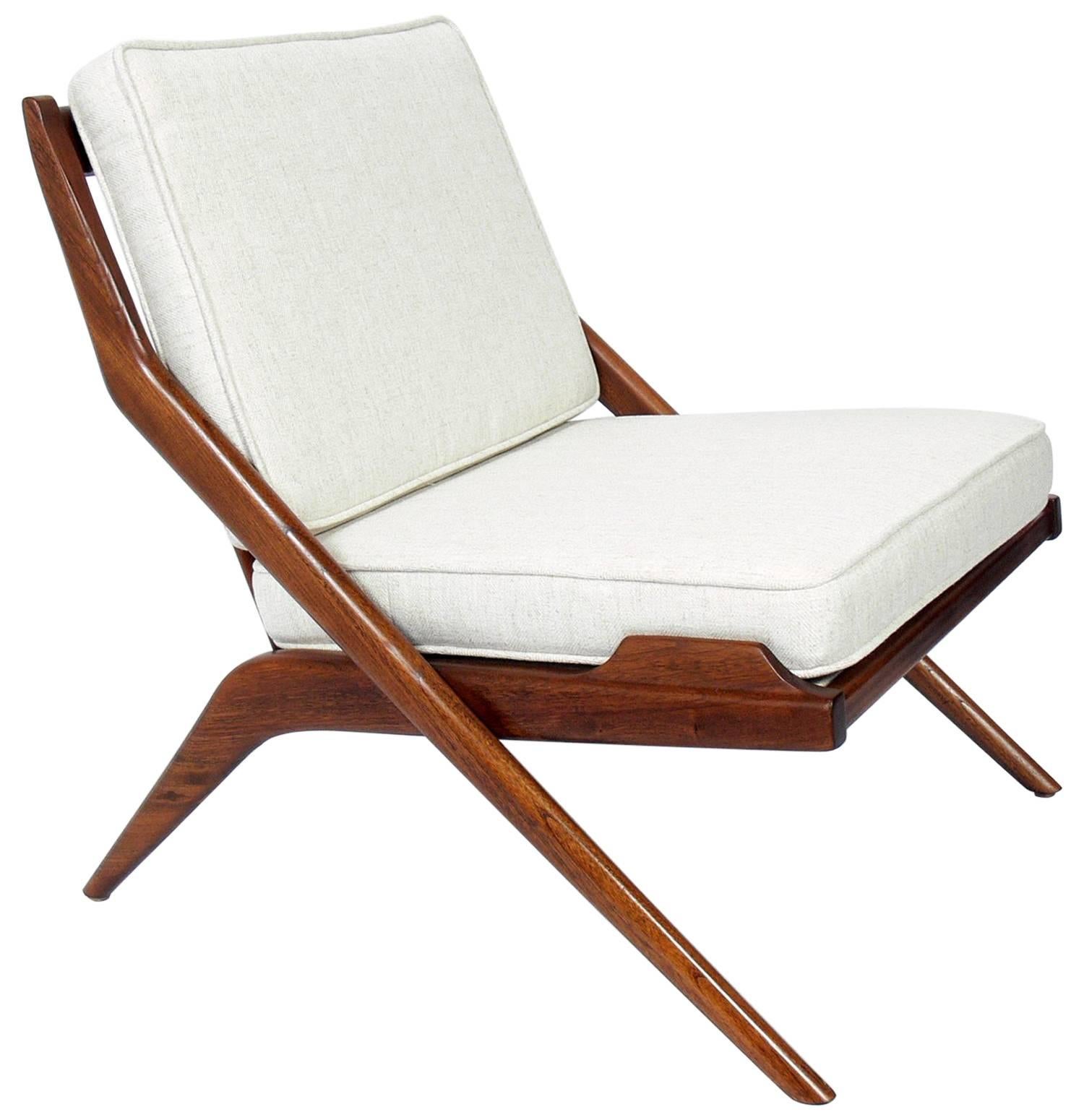 Danish Modern Scissor Lounge Chair