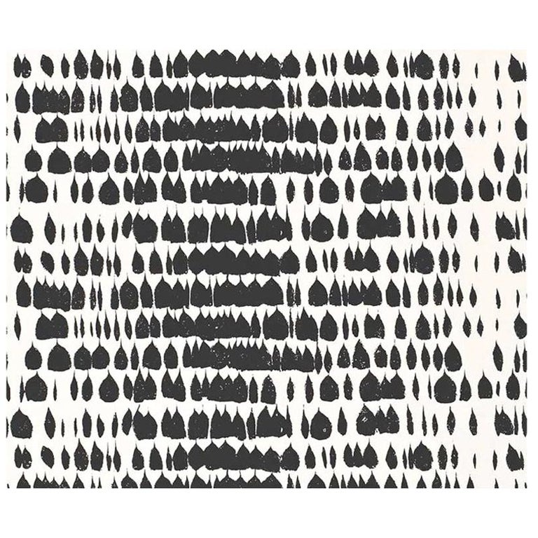 Schumacher Queen Of Spain Midcentury Print Black White Wallpaper Schumacher Queen Of Spain Midcentury Print Black White Wallpaper