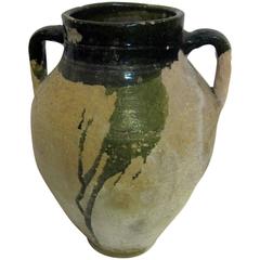 19th Century French Green Glazed Confit Pot