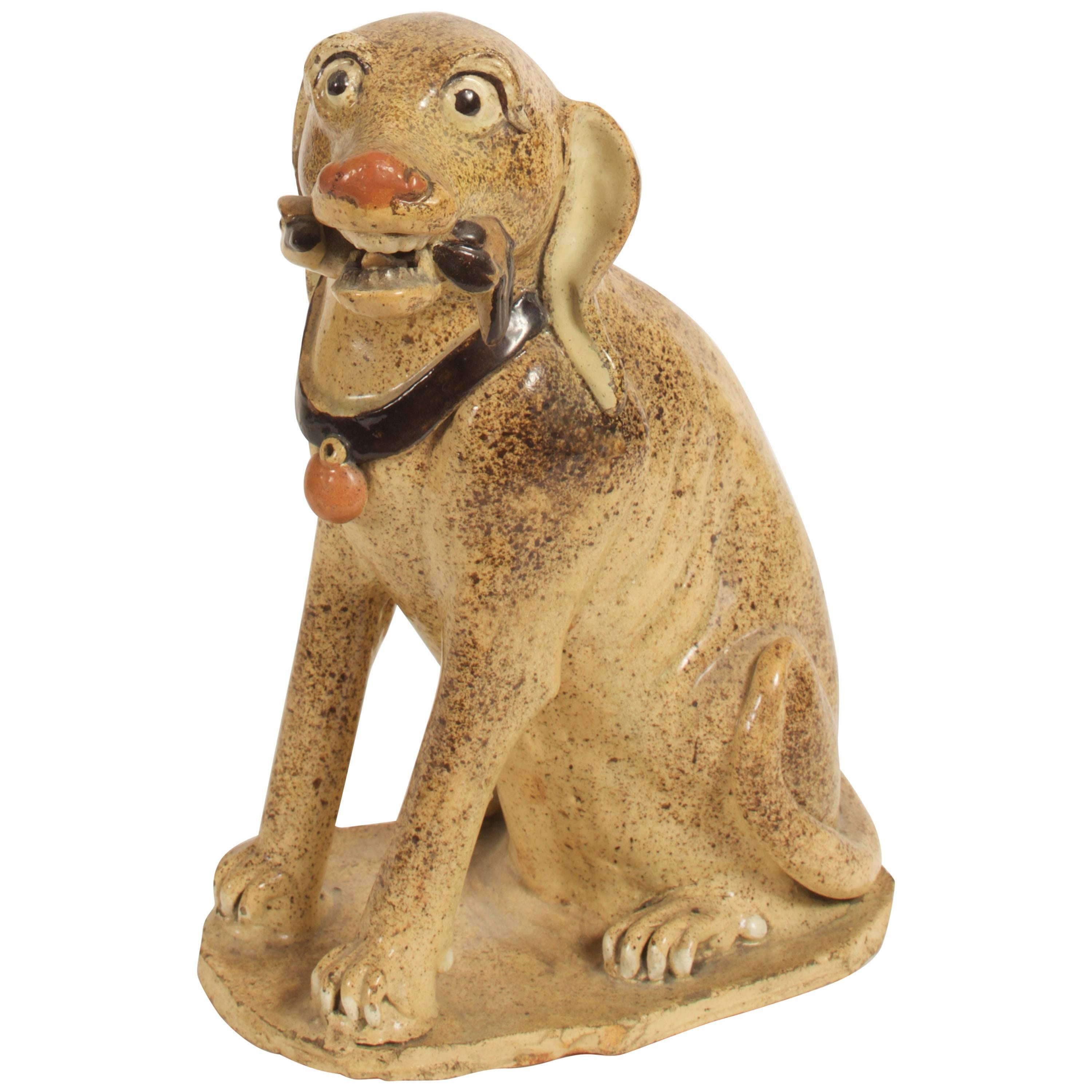 Pottery Dog from Edo Period For Sale