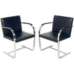 Pair of Brno Chrome Chairs by Mies Van Der Rohe for Knoll