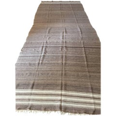 Moroccan Vintage Flat-Weave Brown Textile