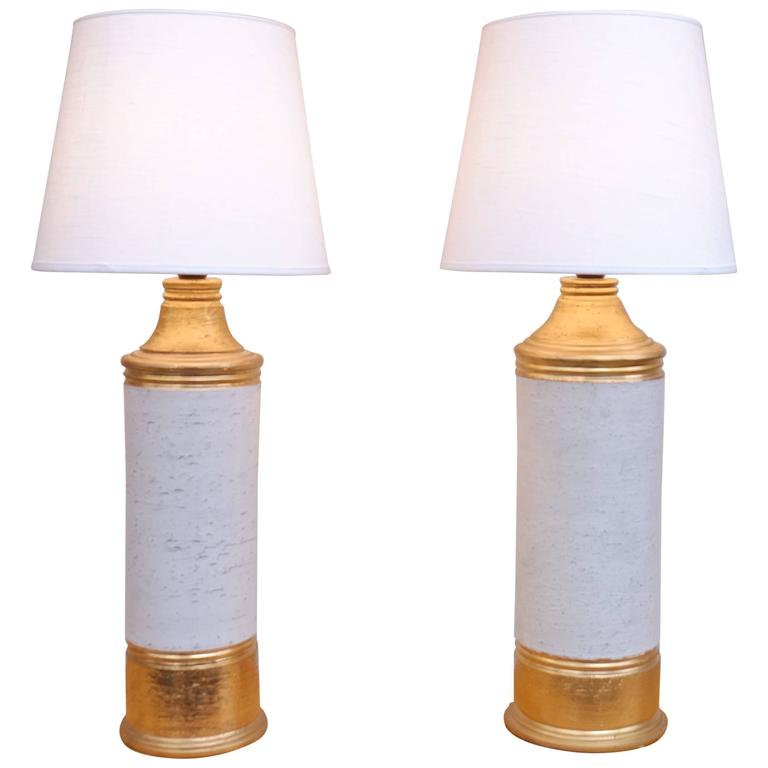 Bitossi Gold and Off White Glazed Lamps For Sale at 1stdibs