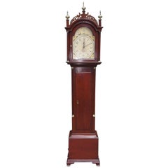 American Federal Mahogany Tall Case Clock, Silas Hoadley, CT, Circa 1820