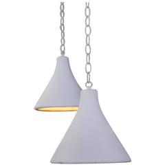 Vintage Mid Century Modern Fiber Cement Pendant 3